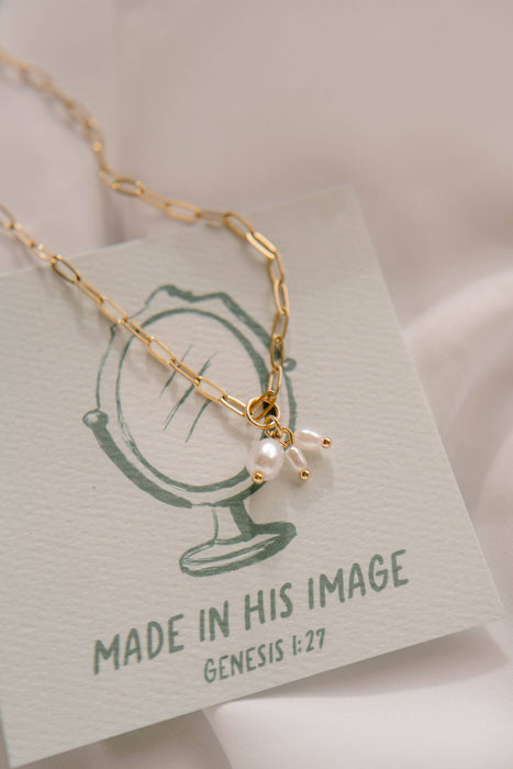 Genesis 1:27 Pearl Necklace