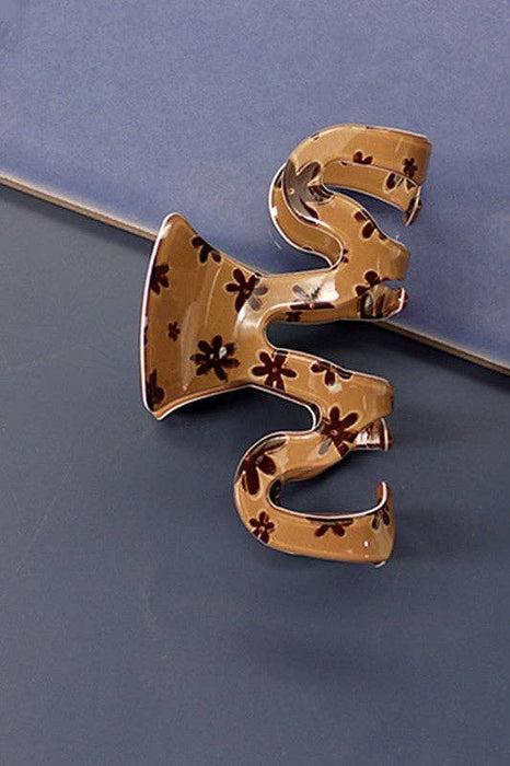 Brown decorative hair claw clip
