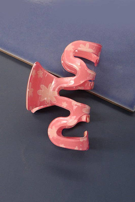 Pink decorative hair claw clip