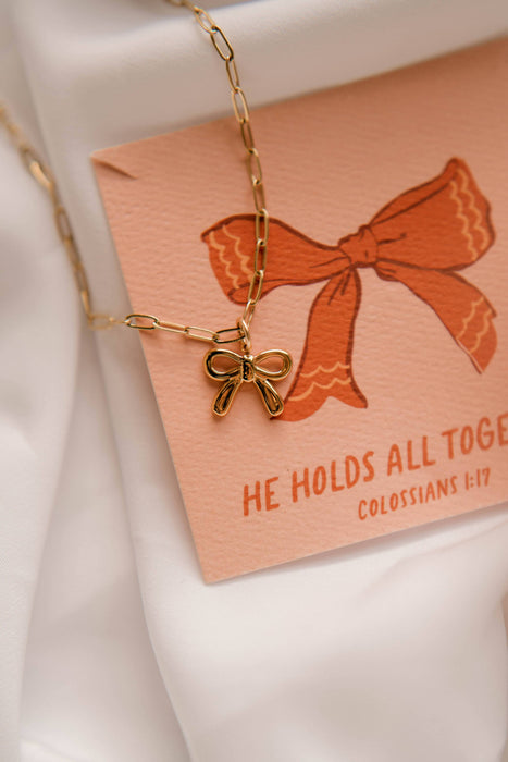 Colossians 1:17 Bow Necklace