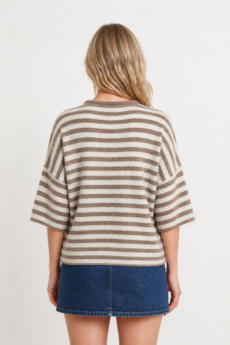 The Everyday Short Sleeve Stripe Cardigan