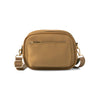 Brown crossbody bag with gold accents 