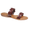 Brown sandal with braided design 