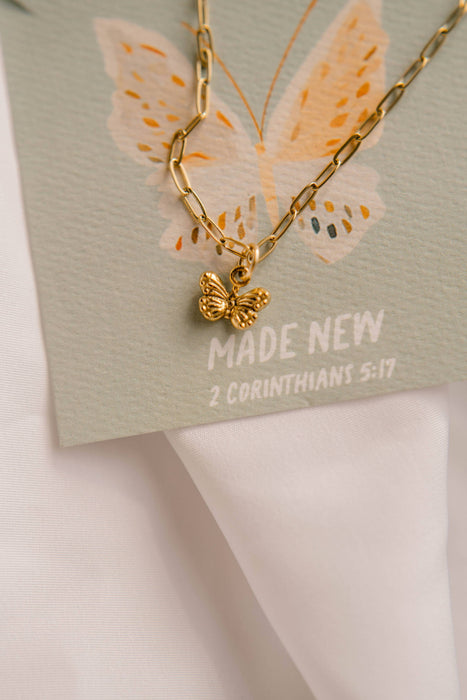 2 Corinthians 5:17 Butterfly Necklace