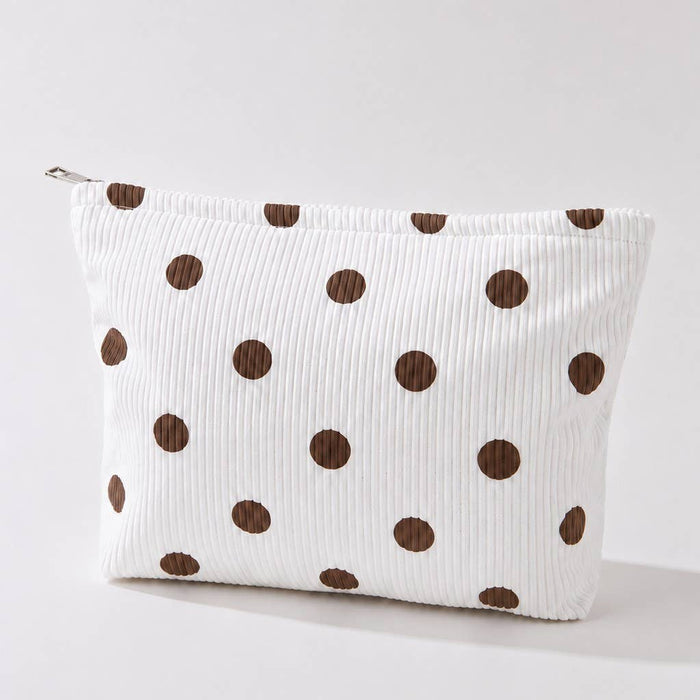 Polka Dot Corduroy Cosmetic Bag
