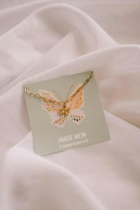 2 Corinthians 5:17 Butterfly Necklace
