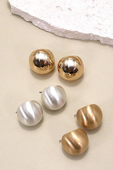 Puffed Huggie Hoop Earrings