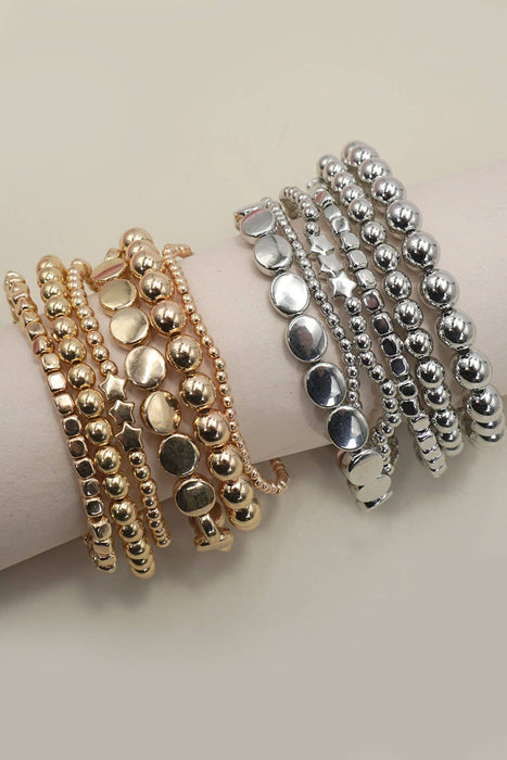 Gold and silver beaded bracelets 