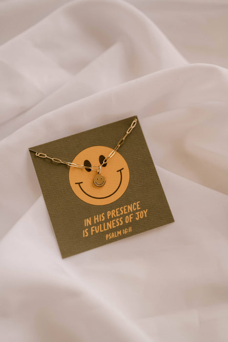 Psalm 16:11 Smiley Face Necklace