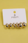 Set of gold bubble earrings 