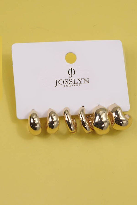 Set of gold bubble earrings 