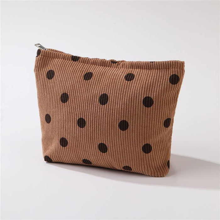 Polka Dot Corduroy Cosmetic Bag