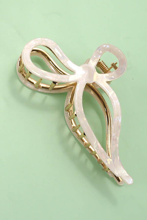 Elegant Bow Hair Claw Clip | Cellulose Acetate Hair Accessory