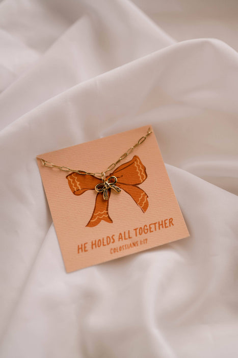 Colossians 1:17 Bow Necklace