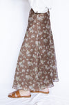 Brown floral skirt 
