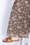 Floral patterned skirt with a sandal 