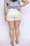 white high waisted shorts