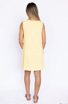 light yellow striped midi dress 