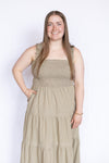 Striped Smocked Tiered Maxi Dress