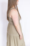 Striped Smocked Tiered Maxi Dress