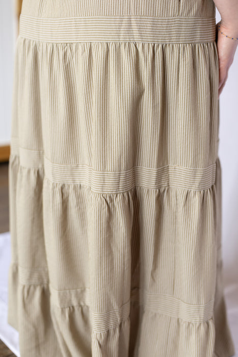 Striped Smocked Tiered Maxi Dress