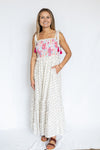 Woman wearing a floral dress
