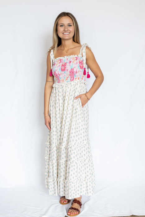 Woman wearing a floral dress
