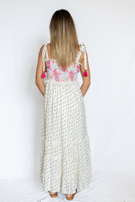 Woman wearing a floral dress