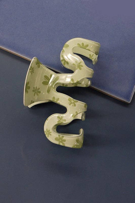 Green decorative hair claw clip