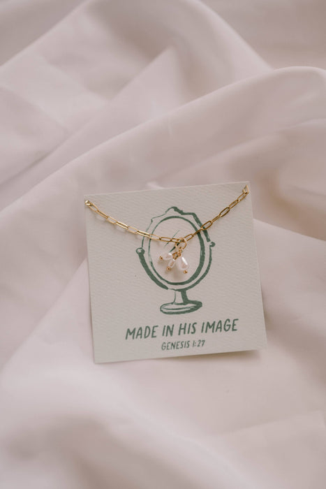 Genesis 1:27 Pearl Necklace