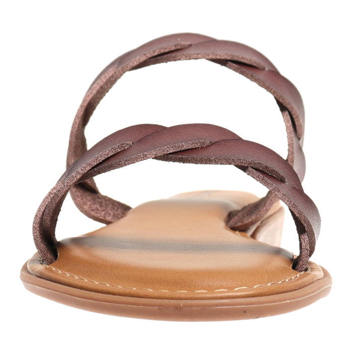 Brown sandal with braided straps 