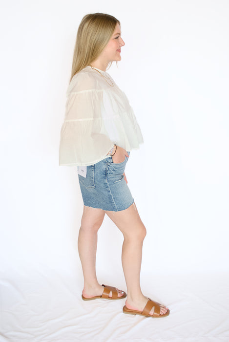 Tiered Cropped Blouse
