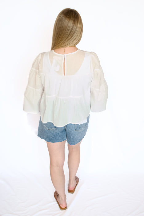 Tiered Cropped Blouse