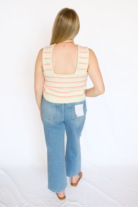 Striped Open Back Sweater Tank