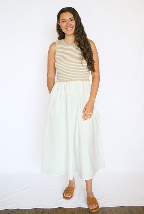 Striped Sleeveless Maxi Dress
