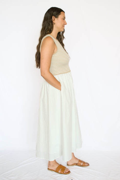 Striped Sleeveless Maxi Dress