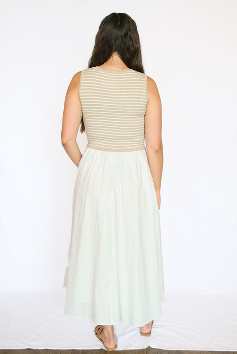 Striped Sleeveless Maxi Dress