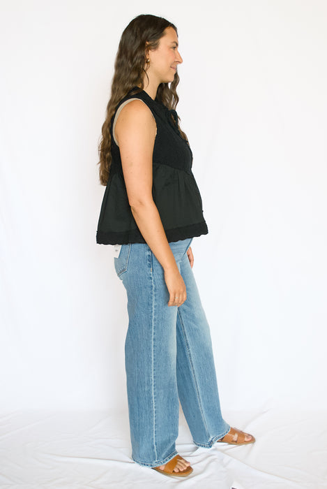 High Rise Medium Wash Wide Leg Jeans