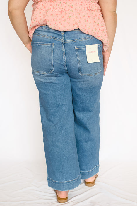 High Rise Utility Wide Leg Crop Jeans