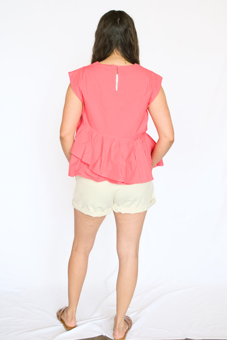 Ruffle Peplum Sleeveless Top