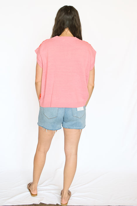 Floral Crochet Knit Sleeveless Top
