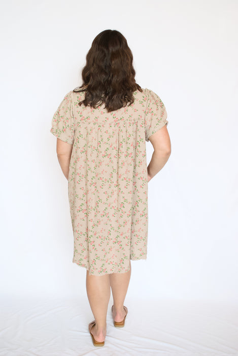 Floral Cotton Gauze Mineral Washed Dress