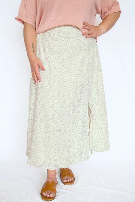 Ditsy Floral Ruffle Maxi Skirt