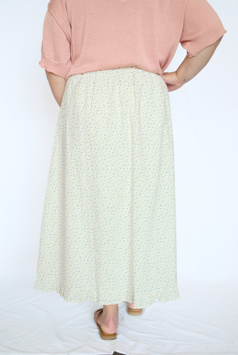 Ditsy Floral Ruffle Maxi Skirt