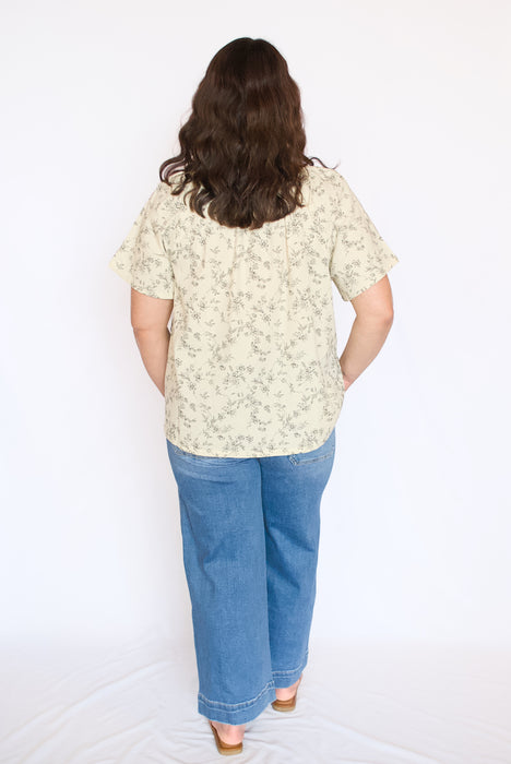 Floral Cotton Button Down Blouse