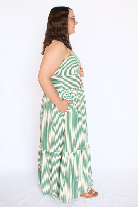 Striped Tiered Maxi Dress