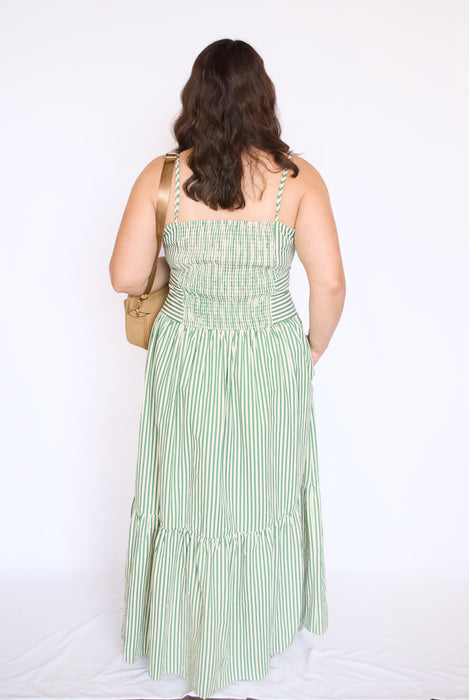 Striped Tiered Maxi Dress