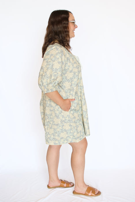 Floral Balloon Sleeve Romper