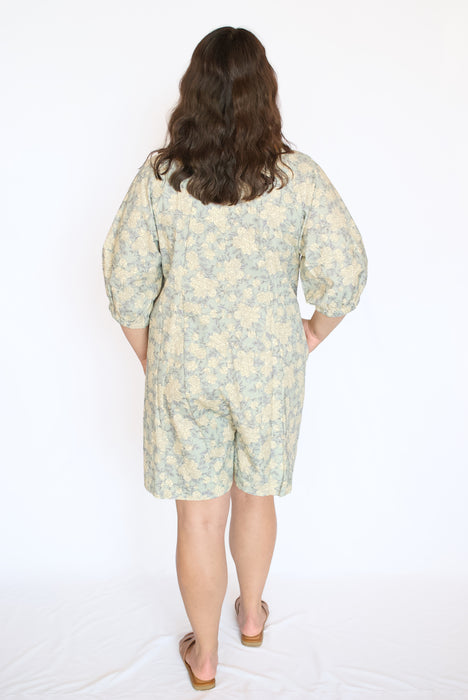 Floral Balloon Sleeve Romper