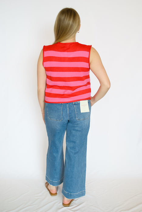 Striped Knit Sweater Vest